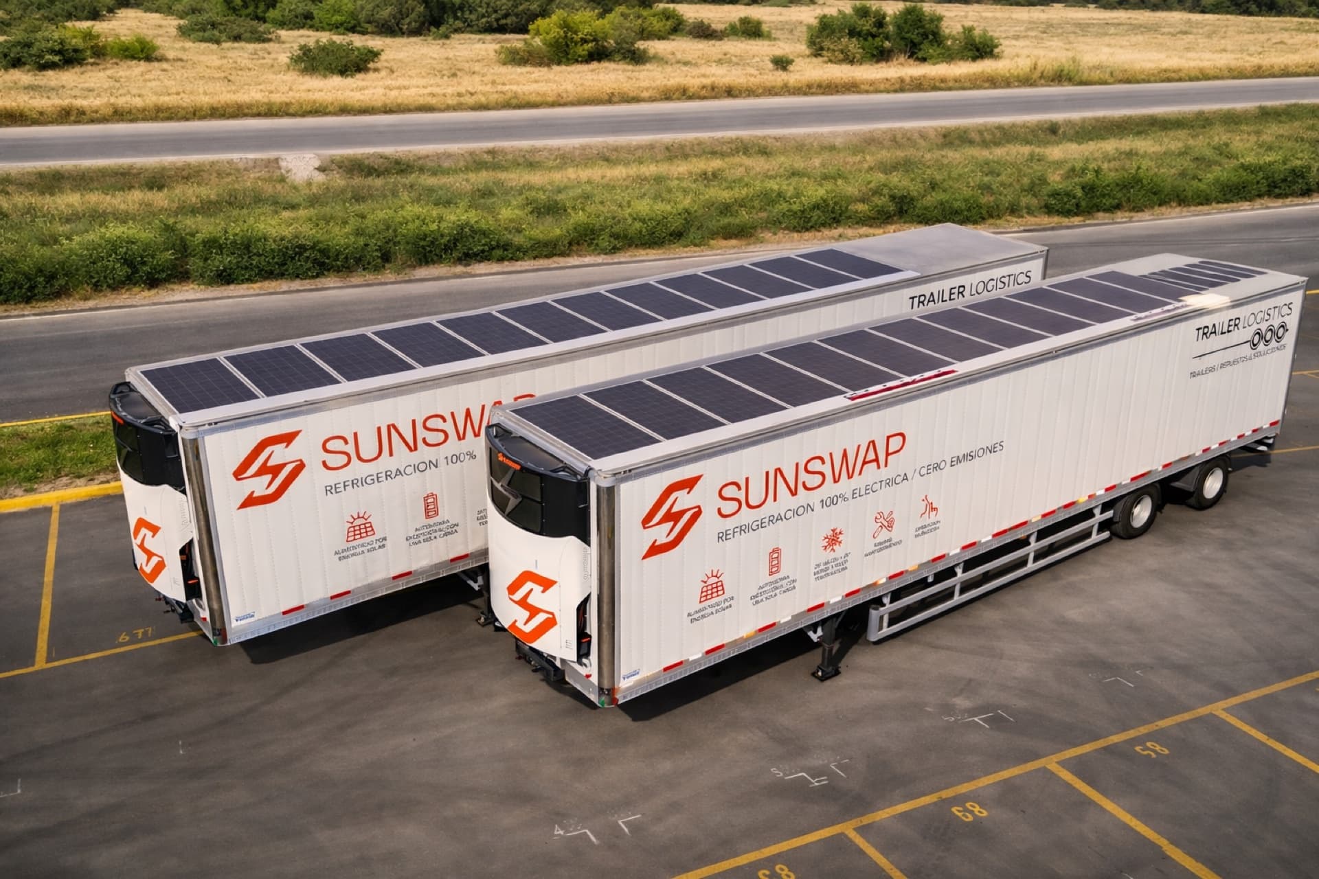 Trailer Logistics yard with trailers from the 12 represented brands